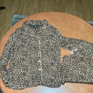 Jones New York Leopard Print Pajama Set - Brown Black Cream